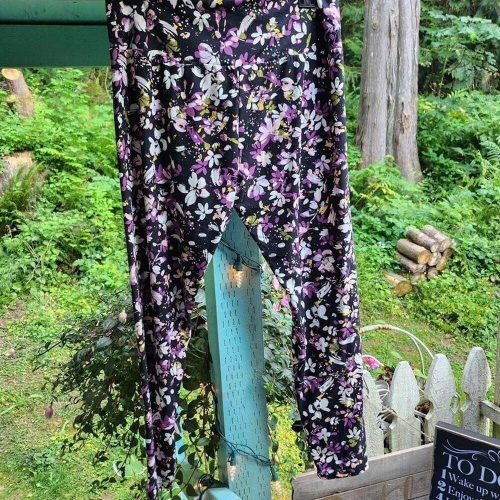 Floral Patterned Women's Activewear Leggings Nobo XXL